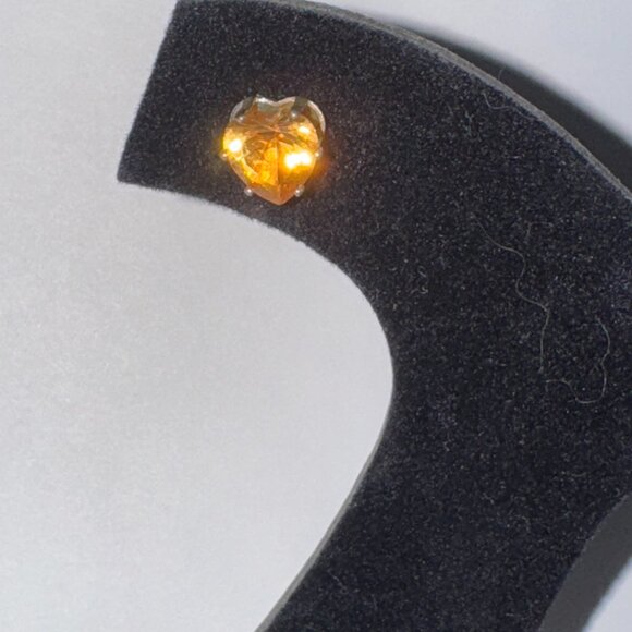 Clear 8.47mm Sterling Silver Heart Post Earrings - Picture 5 of 16